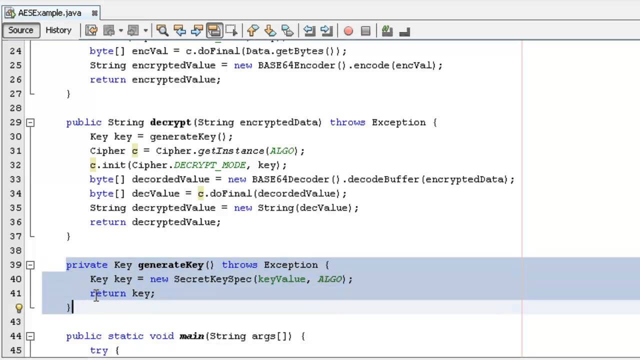 java application example source code